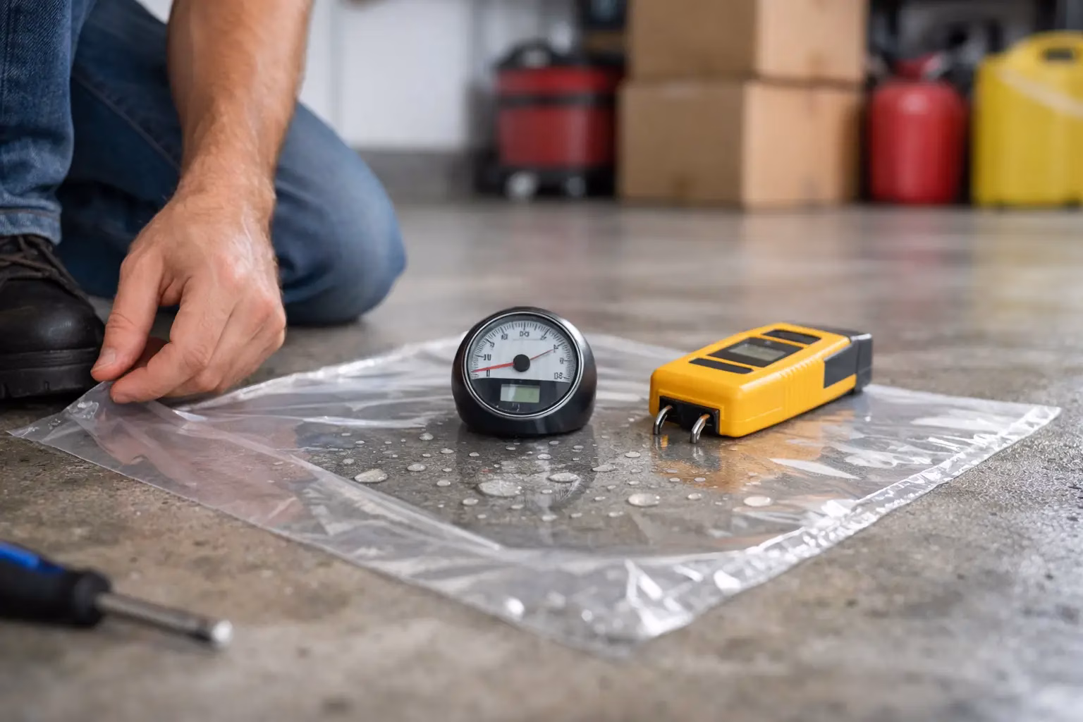 Garage Floor Moisture Testing Before Coating