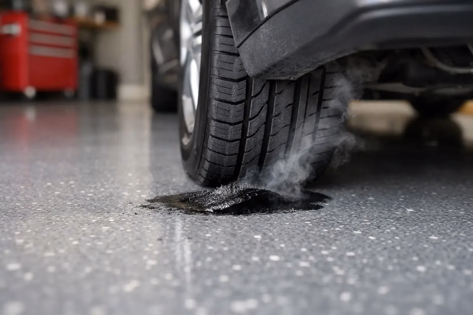 Prevent Hot Tire Pickup on an Epoxy Garage Floor